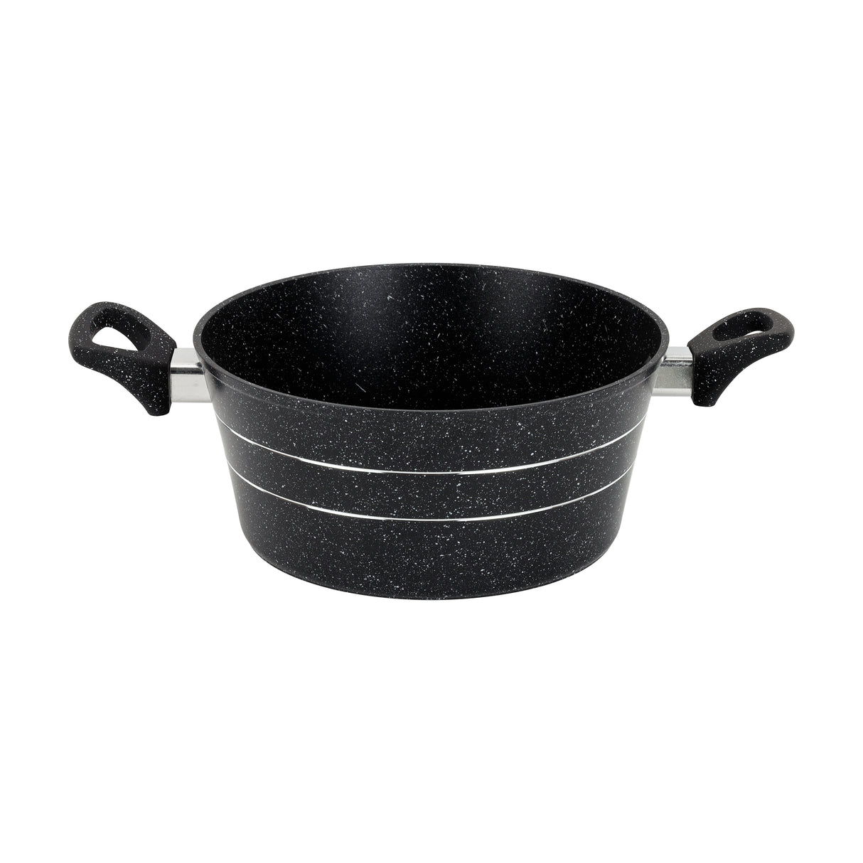 Royalford RF11865 Smart Granite 24cm casserole with forged aluminium body| 5-layer non-stick granite coating, induction base, glass lid and cool-touch handles, durable