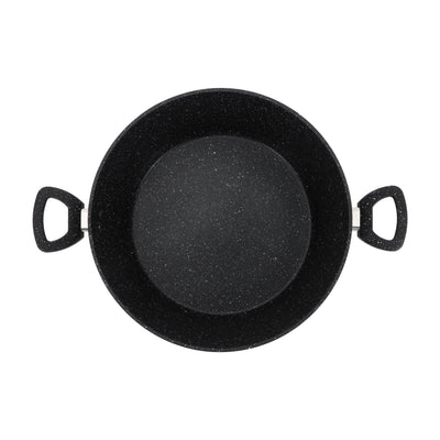 Royalford RF11866 Smart Granite Casserole 26cm with forged aluminium | durable granite non-stick coating, extra-thick induction base, glass lid and cool-touch handles.