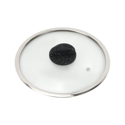 Royalford RF11868 Smart Granite Series 30cm Casserole | Forged Aluminium Body | 5-Layer Durable Granite Coating | Tempered Glass Lid & Induction Compatible Base Pot