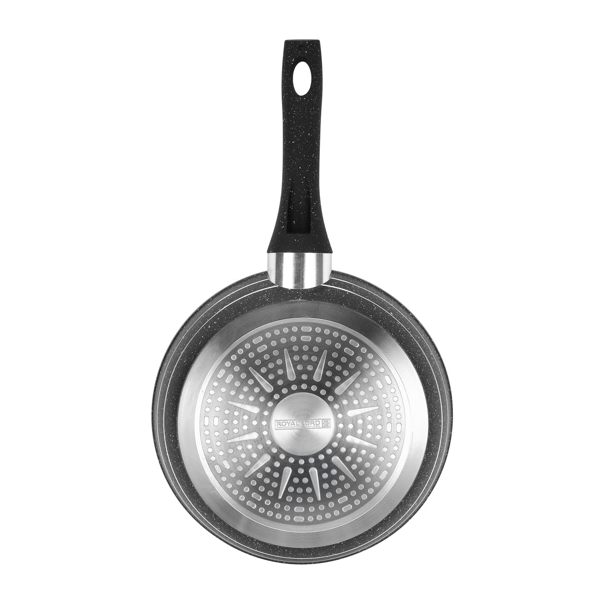Royalford RF11871 26cm Granite Frypan | Forged Aluminium Non-Stick Pan with 5-Layer Coating | Extra Thick Induction Base | Soft Touch Handle | Dishwasher Safe Design