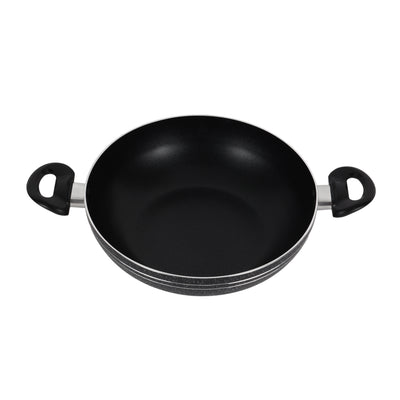Royalford RF11884 26cm Non-Stick Wok Pan | Tempered Glass Lid | Induction Compatible Aluminium Wok | PFOA Free 3-Layer Coating | Heat-Resistant Handles |Dishwasher Safe