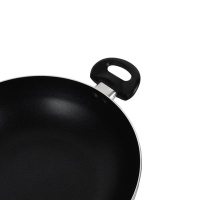 Royalford RF11884 26cm Non-Stick Wok Pan | Tempered Glass Lid | Induction Compatible Aluminium Wok | PFOA Free 3-Layer Coating | Heat-Resistant Handles |Dishwasher Safe