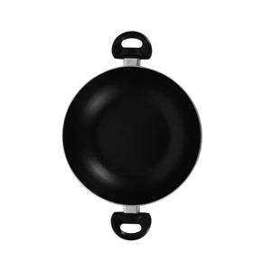 Royalford RF11884 26cm Non-Stick Wok Pan | Tempered Glass Lid | Induction Compatible Aluminium Wok | PFOA Free 3-Layer Coating | Heat-Resistant Handles |Dishwasher Safe