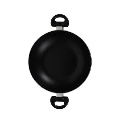 Royalford RF11884 26cm Non-Stick Wok Pan | Tempered Glass Lid | Induction Compatible Aluminium Wok | PFOA Free 3-Layer Coating | Heat-Resistant Handles |Dishwasher Safe