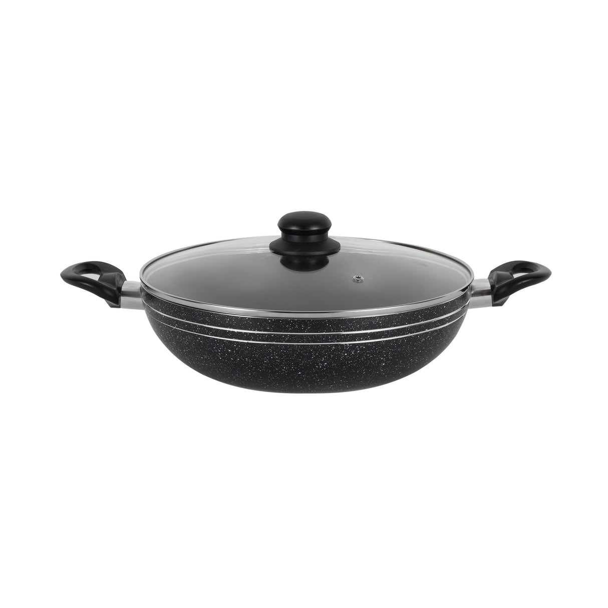Royalford RF11885 Elight 28cm Non-Stick Wok Pan with Lid | Induction Compatible Aluminium Wok | 3-Layer Coating | Bakelite Handles |Perfect  for Healthy Everyday Cooking
