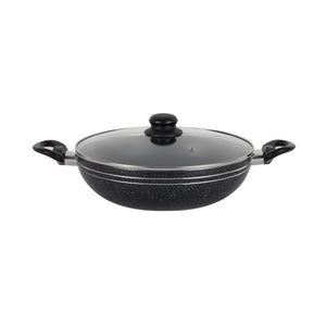Royalford RF11885 Elight 28cm Non-Stick Wok Pan with Lid | Induction Compatible Aluminium Wok | 3-Layer Coating | Bakelite Handles |Perfect  for Healthy Everyday Cooking