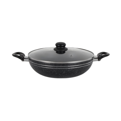 Royalford RF11885 Elight 28cm Non-Stick Wok Pan with Lid | Induction Compatible Aluminium Wok | 3-Layer Coating | Bakelite Handles |Perfect  for Healthy Everyday Cooking