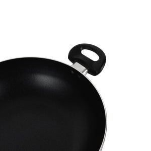 Royalford RF11886 Elight 32cm non-stick wok pan with tempered glass lid| induction-compatible base, even heat distribution, bakelite handles for every day usege