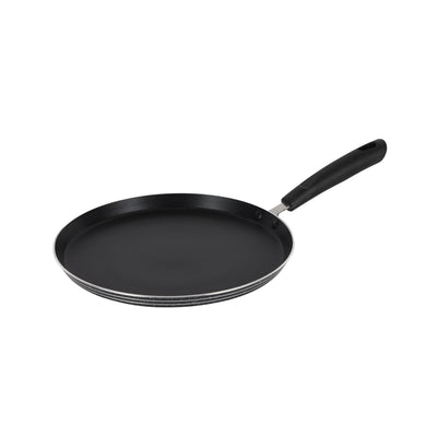 Royalford RF11889 30cm Non-Stick Tawa | Induction Compatible Press Aluminium Flat Pan | 3-Layer Coating | PFOA Free Surface | Dishwasher Safe | Heat Resistant Handle