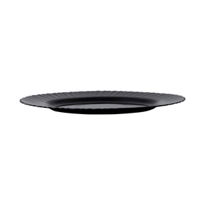 Royalford RF11900 13" opalware oval plate| black wave design, lightweight & chip-resistant| microwave and dishwasher safe, ideal for everyday dining and serving meals|