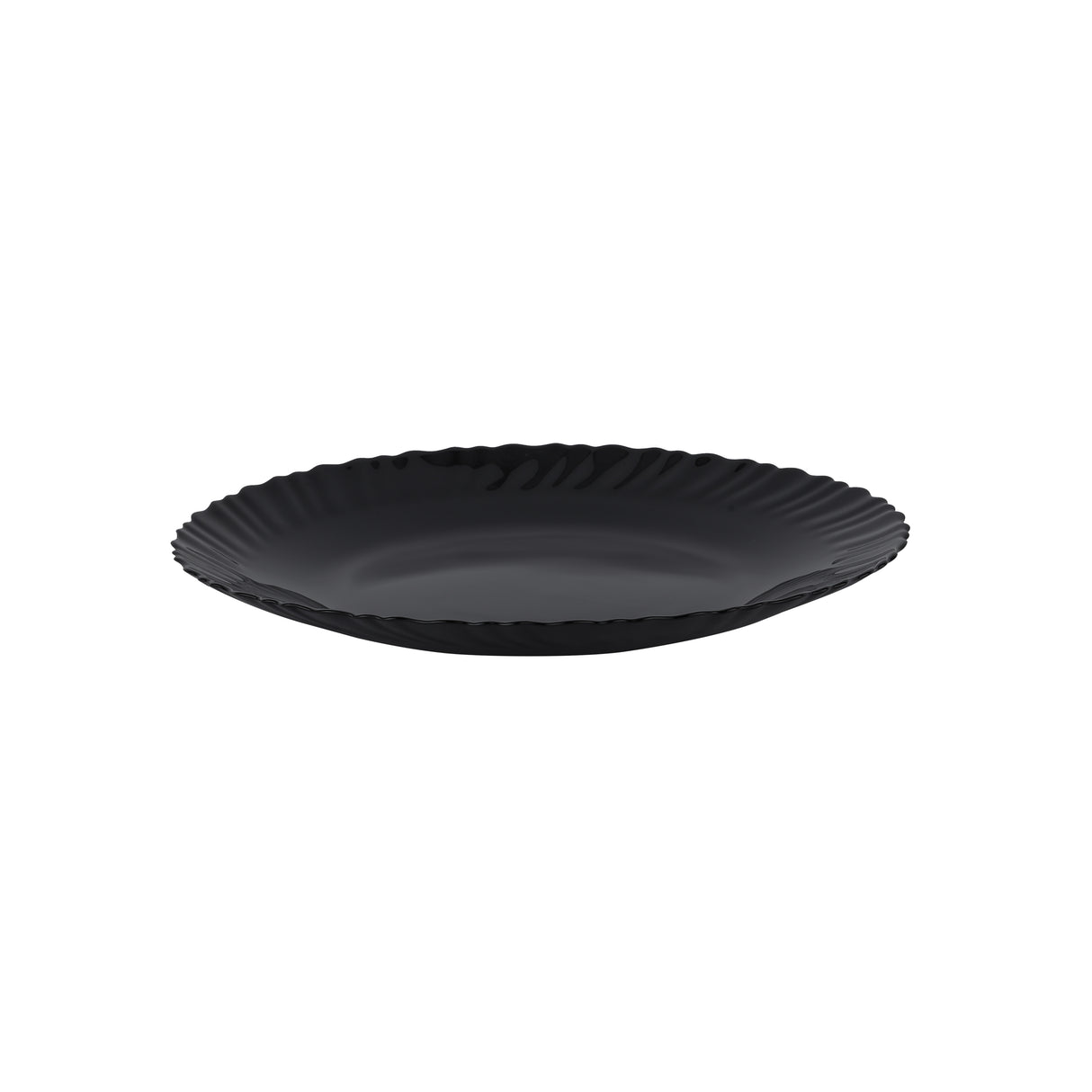 Royalford RF11901 10.5" Opalware Dinner Plate| stylish black wave design & chip-resistant build| lightweight body & is microwave, dishwasher safe for daily use|