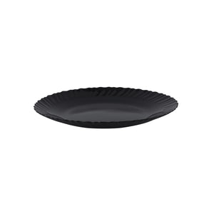 Royalford RF11901 10.5" Opalware Dinner Plate| stylish black wave design & chip-resistant build| lightweight body & is microwave, dishwasher safe for daily use|
