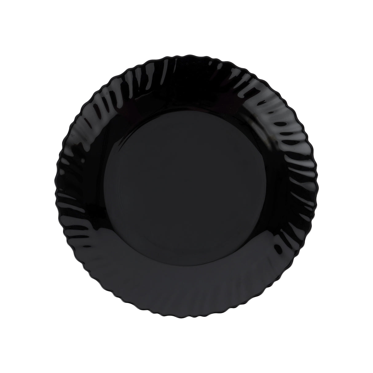 Royalford RF11901 10.5" Opalware Dinner Plate| stylish black wave design & chip-resistant build| lightweight body & is microwave, dishwasher safe for daily use|