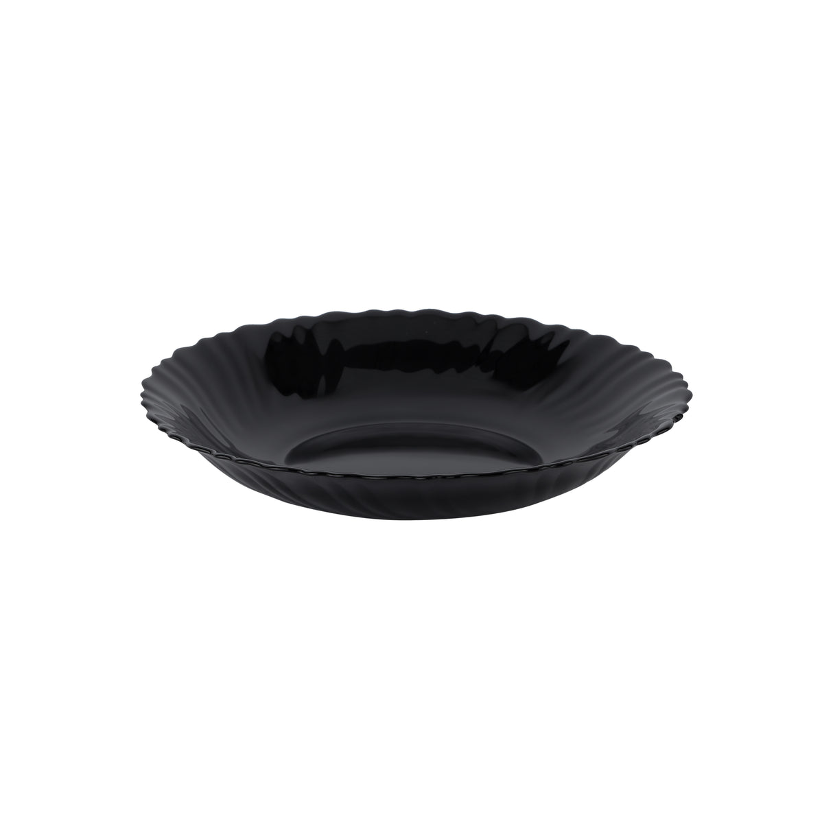 Royalford RF11904 Opalware Soup Plate | 8.5 Inch Black Wave Series Deep Bowl, Lightweight Chip Resistant, Microwave & Dishwasher Safe  Serving Plate For Home & Kitchen Use