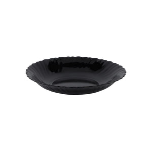 Royalford RF11904 Opalware Soup Plate | 8.5 Inch Black Wave Series Deep Bowl, Lightweight Chip Resistant, Microwave & Dishwasher Safe  Serving Plate For Home & Kitchen Use