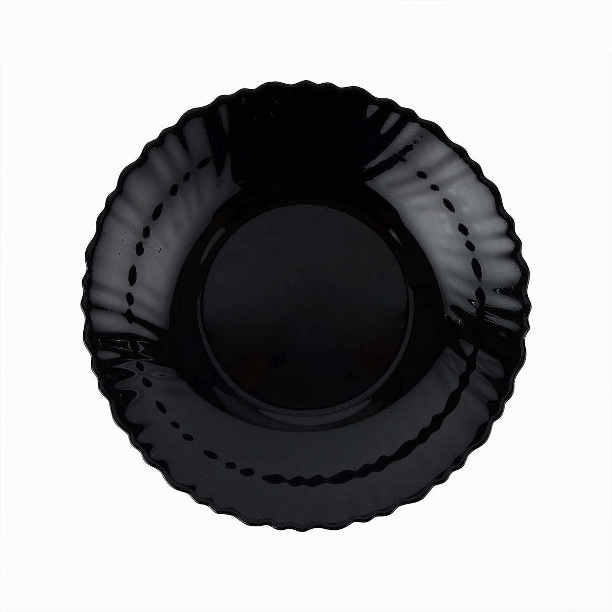 Royalford RF11904 Opalware Soup Plate | 8.5 Inch Black Wave Series Deep Bowl, Lightweight Chip Resistant, Microwave & Dishwasher Safe  Serving Plate For Home & Kitchen Use