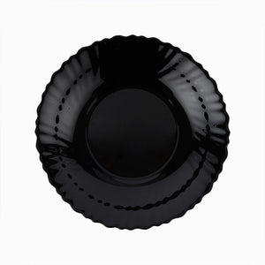 Royalford RF11904 Opalware Soup Plate | 8.5 Inch Black Wave Series Deep Bowl, Lightweight Chip Resistant, Microwave & Dishwasher Safe  Serving Plate For Home & Kitchen Use