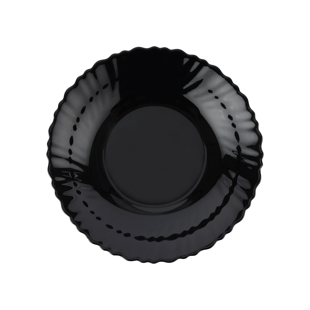 Royalford RF11904 Opalware Soup Plate | 8.5 Inch Black Wave Series Deep Bowl, Lightweight Chip Resistant, Microwave & Dishwasher Safe  Serving Plate For Home & Kitchen Use