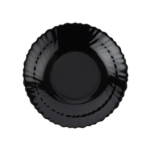Royalford RF11904 Opalware Soup Plate | 8.5 Inch Black Wave Series Deep Bowl, Lightweight Chip Resistant, Microwave & Dishwasher Safe  Serving Plate For Home & Kitchen Use