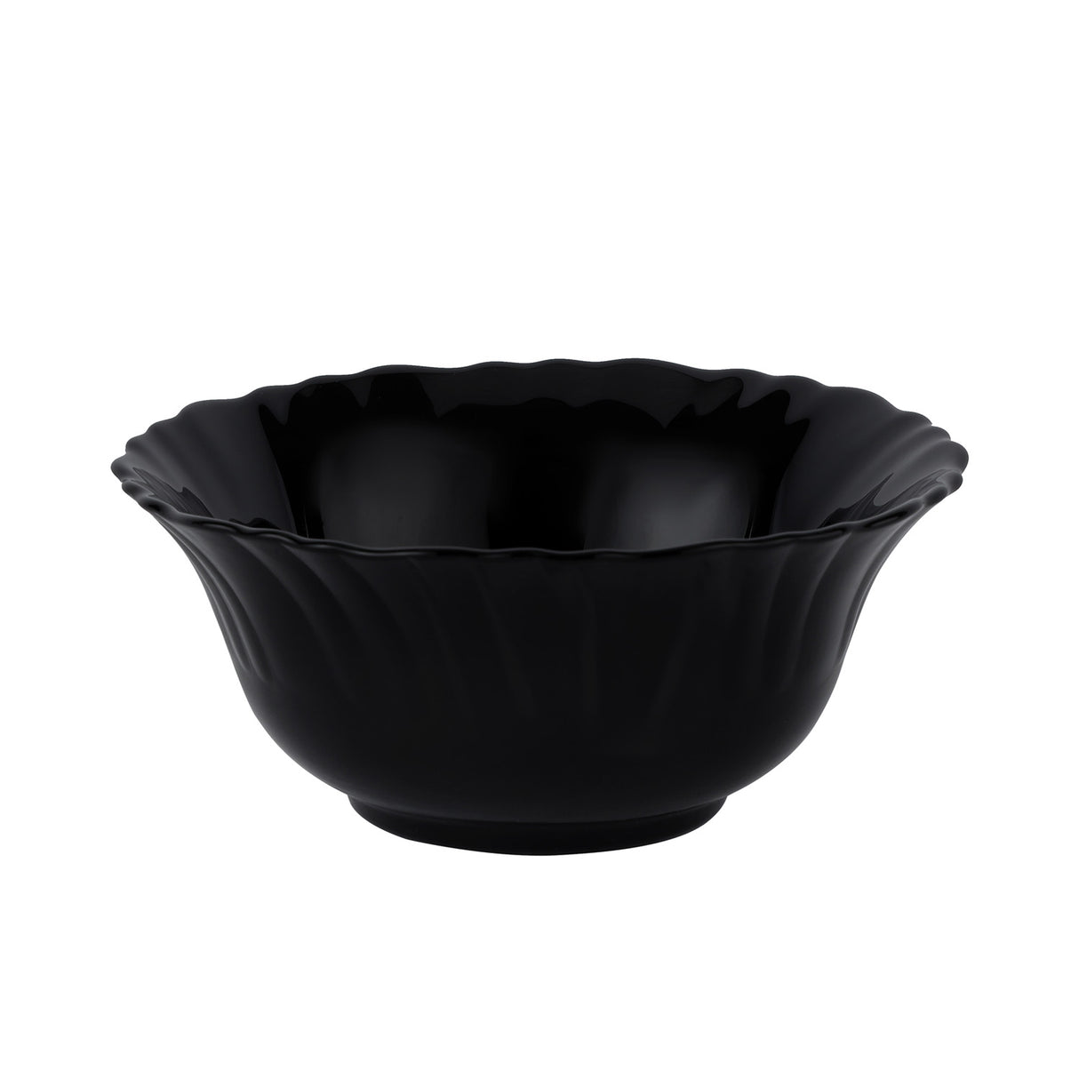 Royalford RF11905 Opalware Soup Bowl | 5 Inch Black Wave Series | Lightweight, Chip Resistant, Microwave & Dishwasher Safe  Serving Bowl | Perfect for Soup & Desserts
