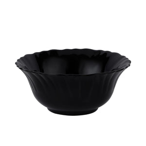 Royalford RF11905 Opalware Soup Bowl | 5 Inch Black Wave Series | Lightweight, Chip Resistant, Microwave & Dishwasher Safe  Serving Bowl | Perfect for Soup & Desserts