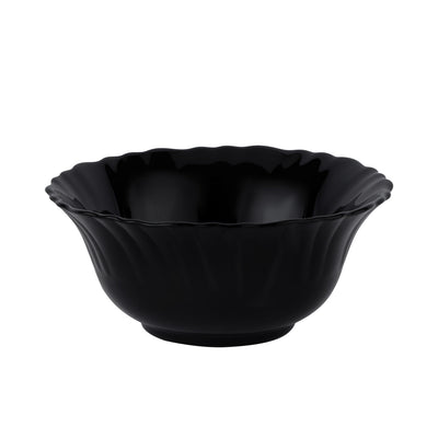 Royalford RF11905 Opalware Soup Bowl | 5 Inch Black Wave Series | Lightweight, Chip Resistant, Microwave & Dishwasher Safe  Serving Bowl | Perfect for Soup & Desserts