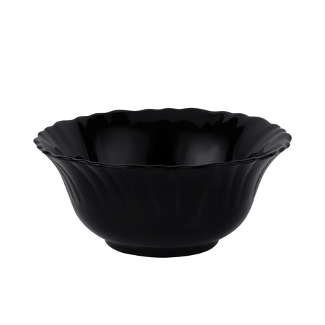 Royalford RF11905 Opalware Soup Bowl | 5 Inch Black Wave Series | Lightweight, Chip Resistant, Microwave & Dishwasher Safe  Serving Bowl | Perfect for Soup & Desserts