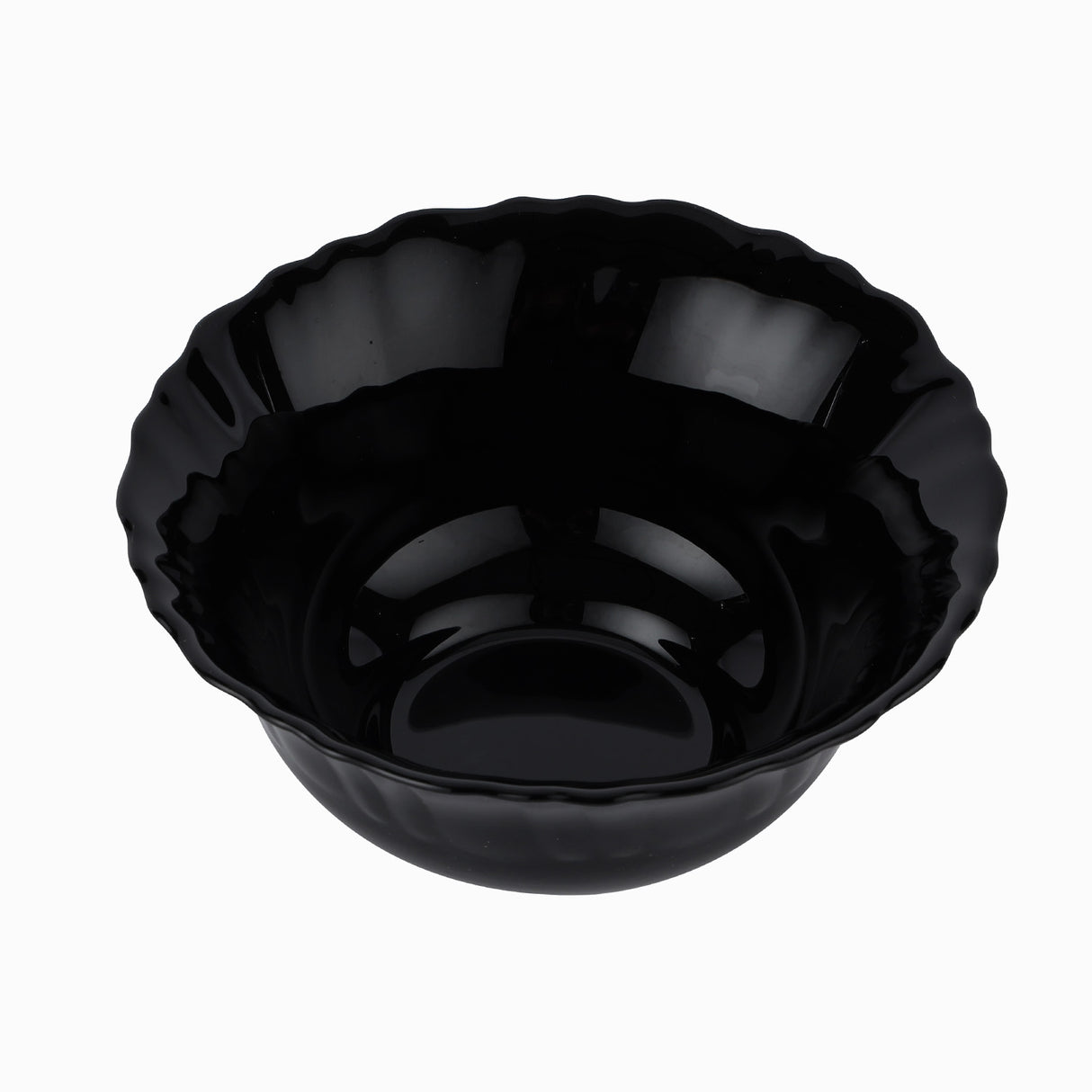 Royalford RF11905 Opalware Soup Bowl | 5 Inch Black Wave Series | Lightweight, Chip Resistant, Microwave & Dishwasher Safe  Serving Bowl | Perfect for Soup & Desserts