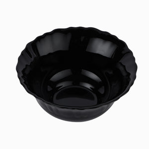 Royalford RF11905 Opalware Soup Bowl | 5 Inch Black Wave Series | Lightweight, Chip Resistant, Microwave & Dishwasher Safe  Serving Bowl | Perfect for Soup & Desserts
