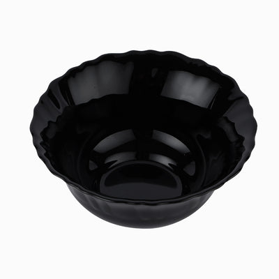 Royalford RF11905 Opalware Soup Bowl | 5 Inch Black Wave Series | Lightweight, Chip Resistant, Microwave & Dishwasher Safe  Serving Bowl | Perfect for Soup & Desserts