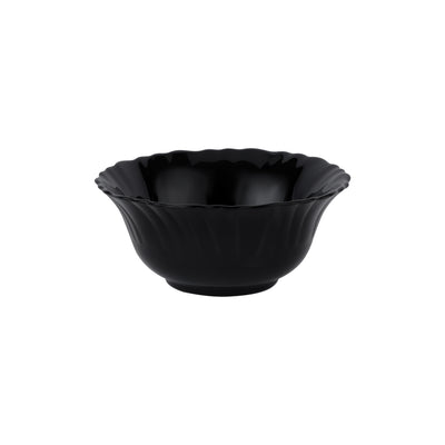 Royalford RF11905 Opalware Soup Bowl | 5 Inch Black Wave Series | Lightweight, Chip Resistant, Microwave & Dishwasher Safe  Serving Bowl | Perfect for Soup & Desserts