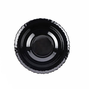 Royalford RF11906 8" Opalware Salad Bowl| stylish black wave design & chip-resistant durability| lightweight build & is microwave & dishwasher safe for daily use|