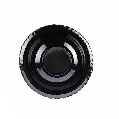 Royalford RF11906 8" Opalware Salad Bowl| stylish black wave design & chip-resistant durability| lightweight build & is microwave & dishwasher safe for daily use|
