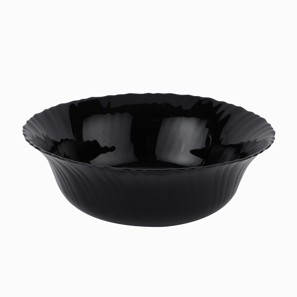 Royalford RF11907 9" opalware soup bowl| black wave design, lightweight & chip-resistant| microwave and dishwasher safe, ideal for serving soups, salads, and daily meals|