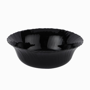 Royalford RF11907 9" opalware soup bowl| black wave design, lightweight & chip-resistant| microwave and dishwasher safe, ideal for serving soups, salads, and daily meals|