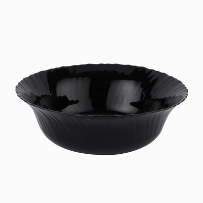 Royalford RF11907 9" opalware soup bowl| black wave design, lightweight & chip-resistant| microwave and dishwasher safe, ideal for serving soups, salads, and daily meals|