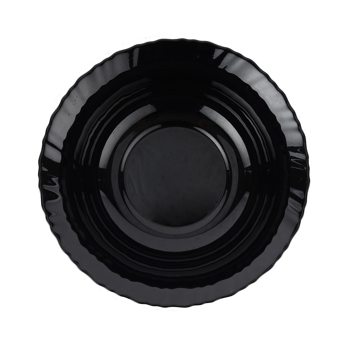 Royalford RF11907 9" opalware soup bowl| black wave design, lightweight & chip-resistant| microwave and dishwasher safe, ideal for serving soups, salads, and daily meals|