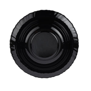 Royalford RF11907 9" opalware soup bowl| black wave design, lightweight & chip-resistant| microwave and dishwasher safe, ideal for serving soups, salads, and daily meals|