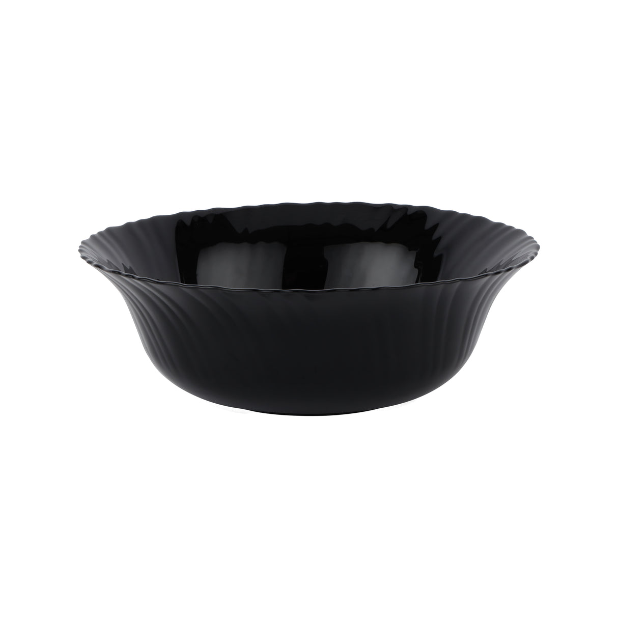 Royalford RF11907 9" opalware soup bowl| black wave design, lightweight & chip-resistant| microwave and dishwasher safe, ideal for serving soups, salads, and daily meals|