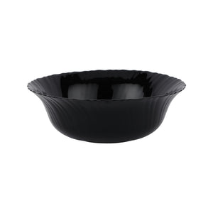 Royalford RF11907 9" opalware soup bowl| black wave design, lightweight & chip-resistant| microwave and dishwasher safe, ideal for serving soups, salads, and daily meals|