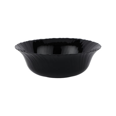 Royalford RF11907 9" opalware soup bowl| black wave design, lightweight & chip-resistant| microwave and dishwasher safe, ideal for serving soups, salads, and daily meals|