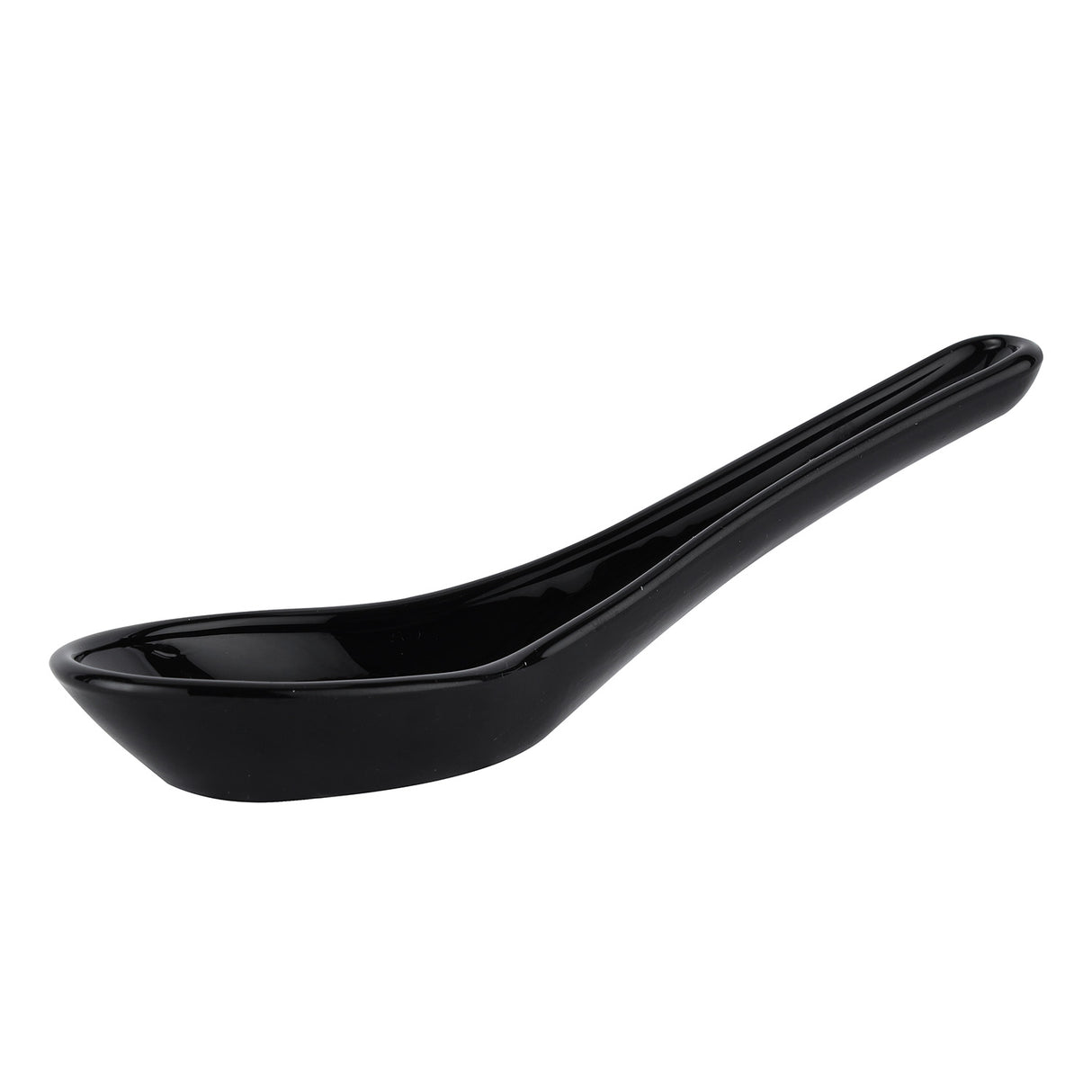 RoyalFord RF11908 Opalware Soup Spoon | Black Wave Series | Lightweight, Chip Resistant , Microwave & Dishwasher Safe | Durable Serving Spoon for Soup & Dining Use