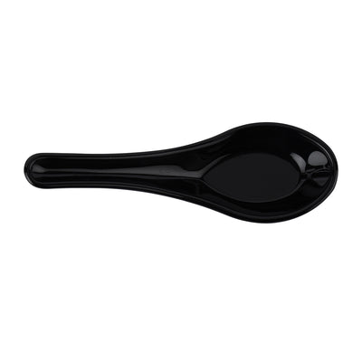 RoyalFord RF11908 Opalware Soup Spoon | Black Wave Series | Lightweight, Chip Resistant , Microwave & Dishwasher Safe | Durable Serving Spoon for Soup & Dining Use