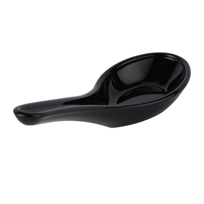 RoyalFord RF11908 Opalware Soup Spoon | Black Wave Series | Lightweight, Chip Resistant , Microwave & Dishwasher Safe | Durable Serving Spoon for Soup & Dining Use