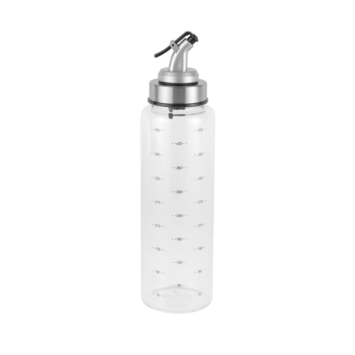 Royalford RF11928 Oil Bottle | 500ml Borosilicate Glass Dispenser | Stainless Steel Pouring Spout |  BPA Free Kitchen Oil & Vinegar Bottle with Measurement Markings
