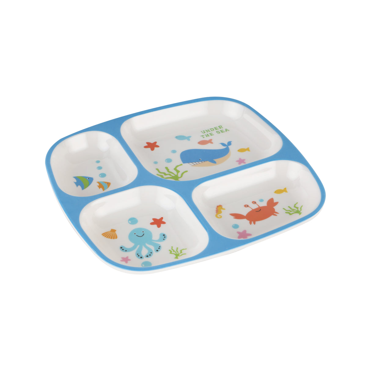 Royalford RF11931 Baby Plate| 4 compartments with made from BPA-free melamine| Durable, odour-free, food-grade kids plate with cute design for safe and easy mealtime use|