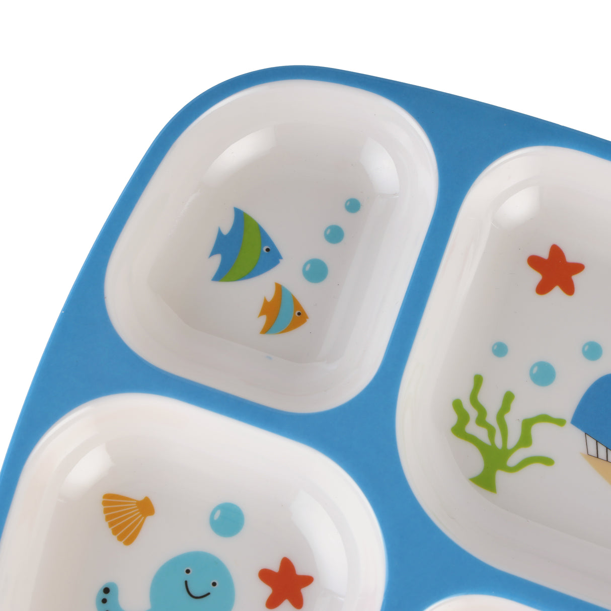 Royalford RF11931 Baby Plate| 4 compartments with made from BPA-free melamine| Durable, odour-free, food-grade kids plate with cute design for safe and easy mealtime use|