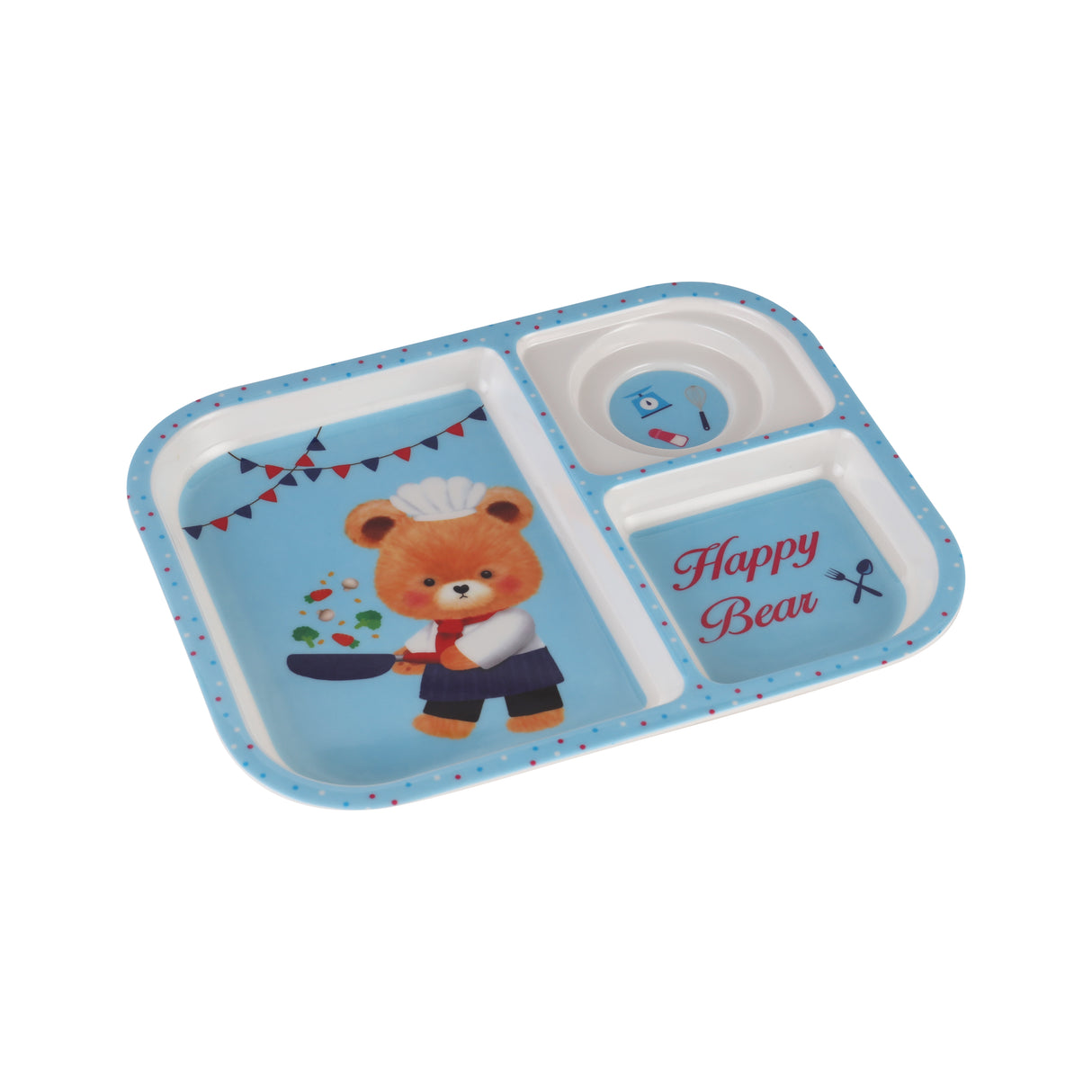Royalford RF11932 Baby Plate| 3 compartments & made from durable BPA-free melamine| Features a cute design, odor-free material, and ideal for safe, organized kids meals|