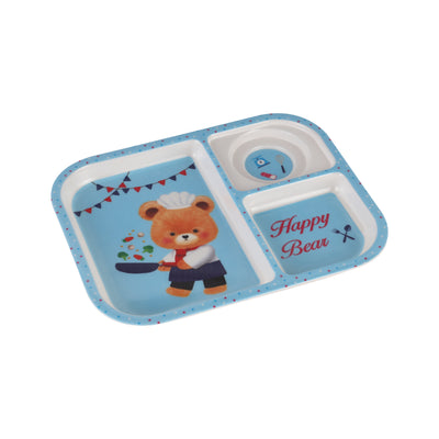 Royalford RF11932 Baby Plate| 3 compartments & made from durable BPA-free melamine| Features a cute design, odor-free material, and ideal for safe, organized kids meals|