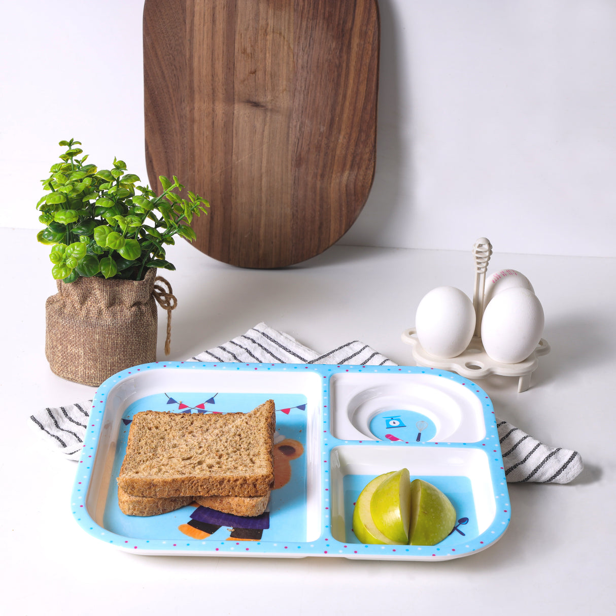Royalford RF11932 Baby Plate| 3 compartments & made from durable BPA-free melamine| Features a cute design, odor-free material, and ideal for safe, organized kids meals|
